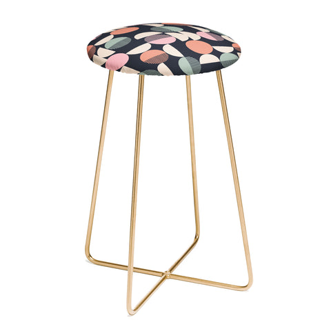 Emanuela Carratoni Abstract Moon Pattern Counter Stool