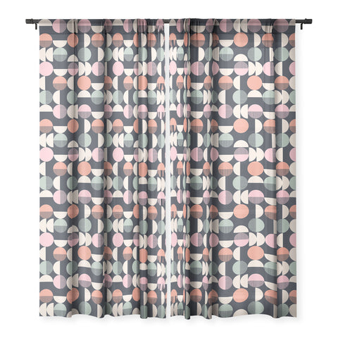 Emanuela Carratoni Abstract Moon Pattern Sheer Window Curtain