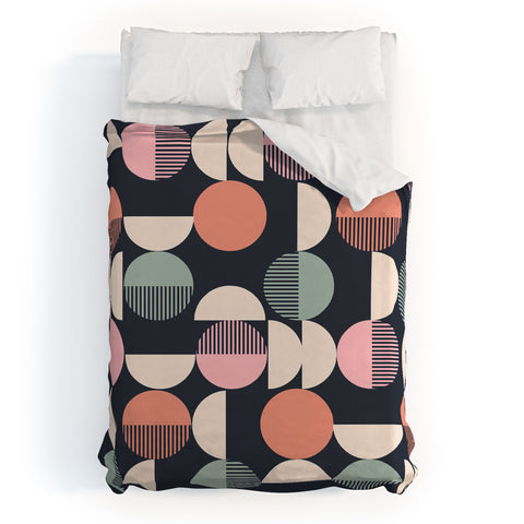 Emanuela Carratoni Abstract Moon Pattern Duvet Cover