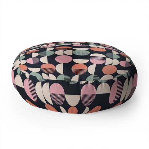 Emanuela Carratoni Abstract Moon Pattern Floor Pillow Round