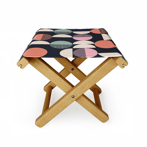 Emanuela Carratoni Abstract Moon Pattern Folding Stool