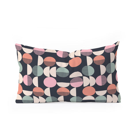 Emanuela Carratoni Abstract Moon Pattern Oblong Throw Pillow