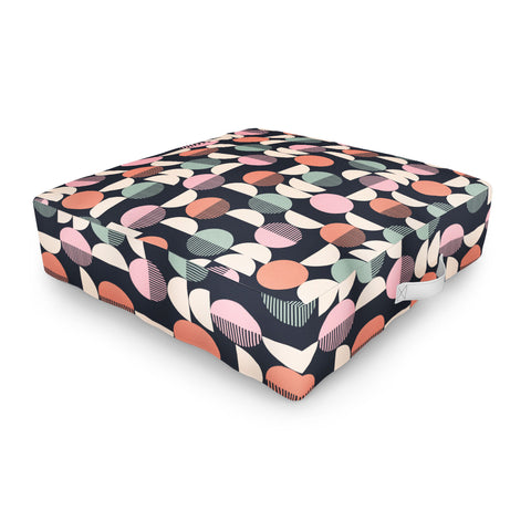 Emanuela Carratoni Abstract Moon Pattern Outdoor Floor Cushion