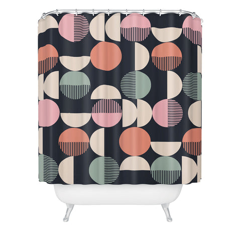 Emanuela Carratoni Abstract Moon Pattern Shower Curtain