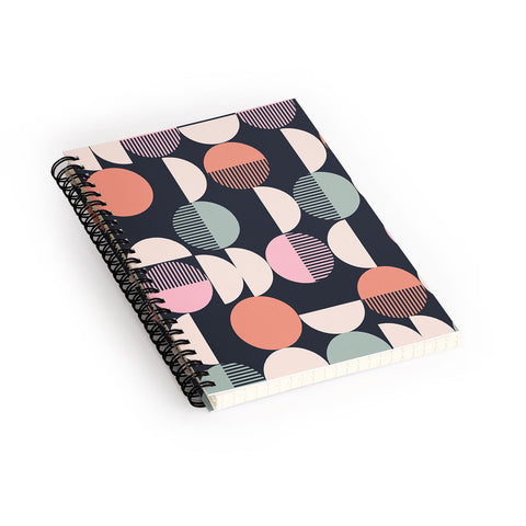 Emanuela Carratoni Abstract Moon Pattern Spiral Notebook