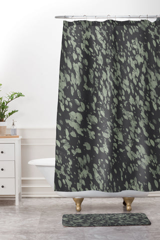 Emanuela Carratoni Abstract Paintbrushes Shower Curtain And Mat