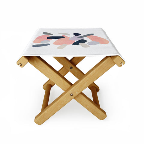 Emanuela Carratoni Abstract Pastel Terrazzo Folding Stool