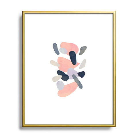 Emanuela Carratoni Abstract Pastel Terrazzo Metal Framed Art Print