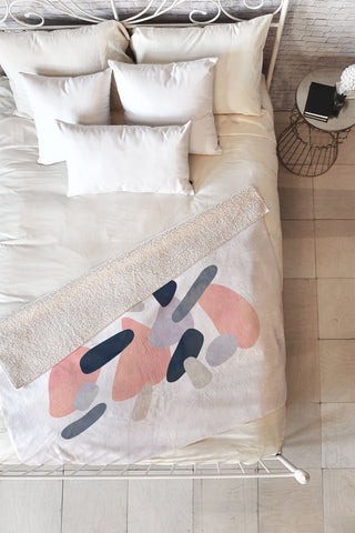 Emanuela Carratoni Abstract Pastel Terrazzo Fleece Throw Blanket