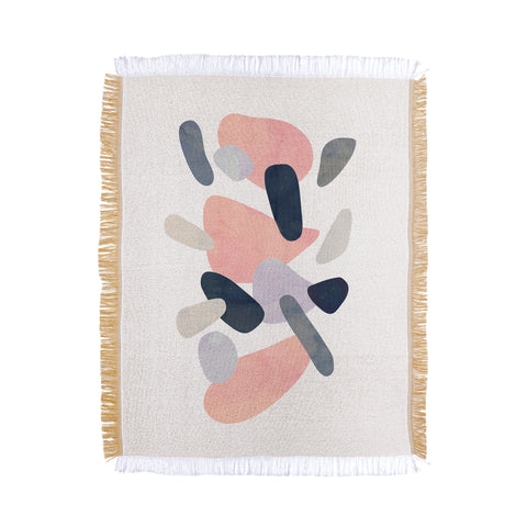 Emanuela Carratoni Abstract Pastel Terrazzo Throw Blanket