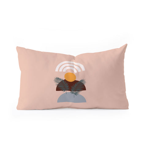 Emanuela Carratoni Abstract Sunset Oblong Throw Pillow