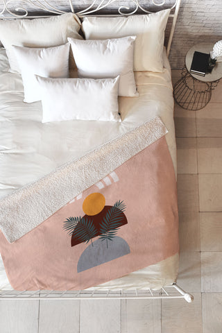Emanuela Carratoni Abstract Sunset Fleece Throw Blanket