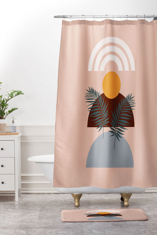 Emanuela Carratoni Abstract Sunset Shower Curtain And Mat