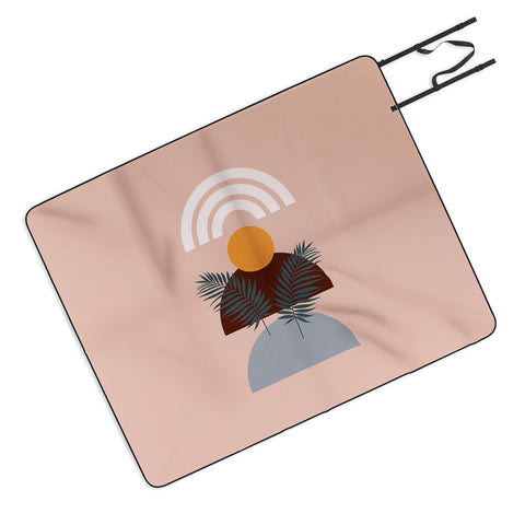 Emanuela Carratoni Abstract Sunset Picnic Blanket