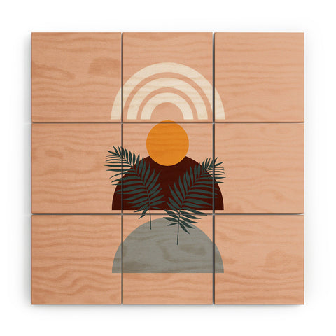 Emanuela Carratoni Abstract Sunset Wood Wall Mural