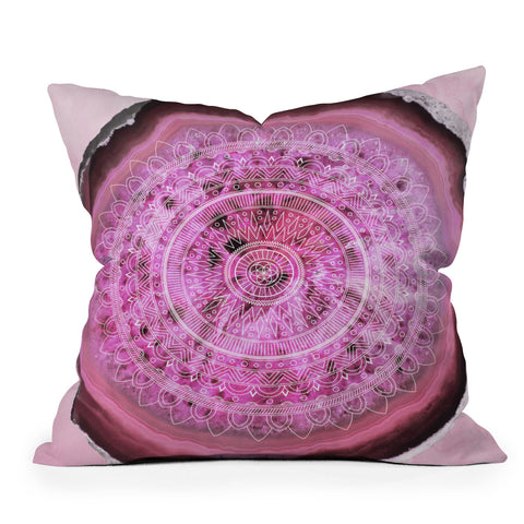 Emanuela Carratoni Agate Mandala Throw Pillow