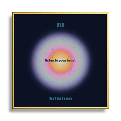 Emanuela Carratoni Angel Numbers Intuition 111 Metal Square Framed Art Print