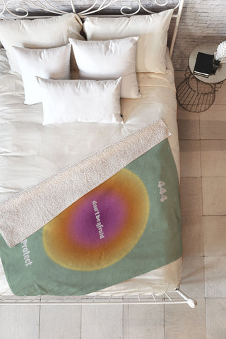 Emanuela Carratoni Angel Numbers Protect 444 Fleece Throw Blanket