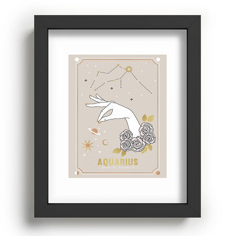 Emanuela Carratoni Aquarius Zodiac Sign Recessed Framing Rectangle