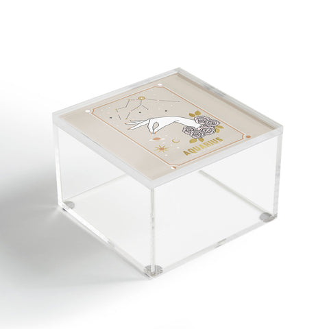 Emanuela Carratoni Aquarius Zodiac Sign Acrylic Box