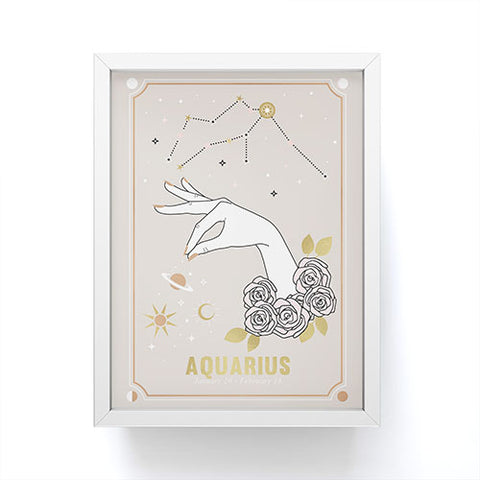 Emanuela Carratoni Aquarius Zodiac Sign Framed Mini Art Print