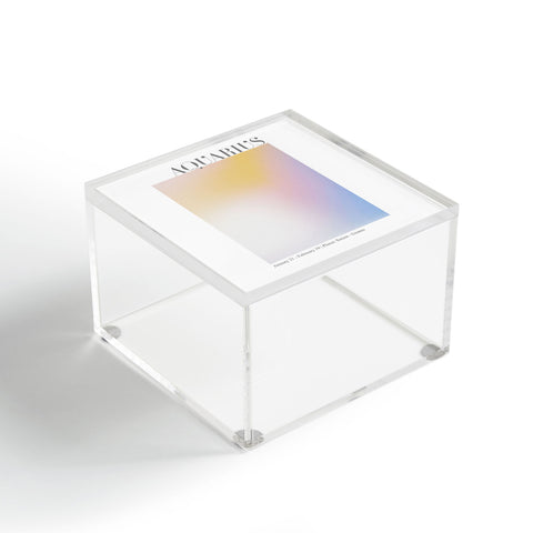Emanuela Carratoni Aquarius Zodiac Sign Gradient Acrylic Box