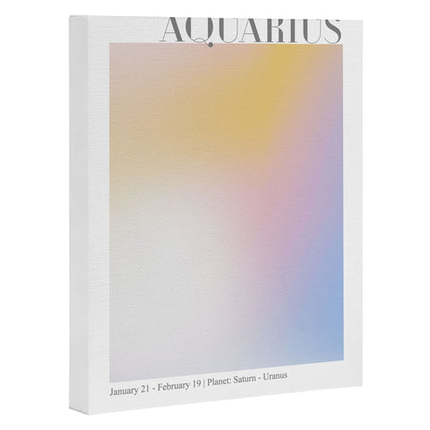 Emanuela Carratoni Aquarius Zodiac Sign Gradient Art Canvas