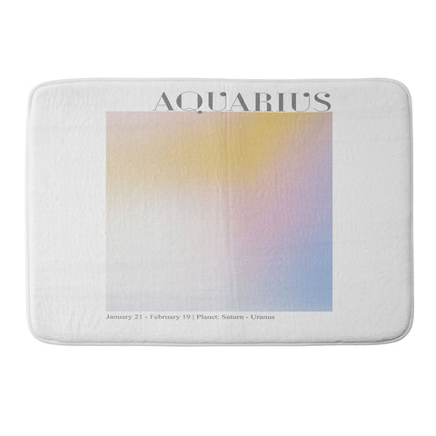 Emanuela Carratoni Aquarius Zodiac Sign Gradient Memory Foam Bath Mat