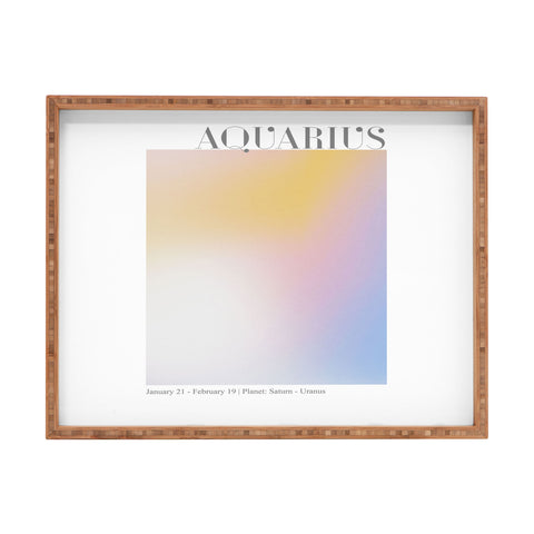 Emanuela Carratoni Aquarius Zodiac Sign Gradient Rectangular Tray