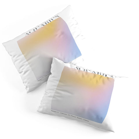 Emanuela Carratoni Aquarius Zodiac Sign Gradient Pillow Shams