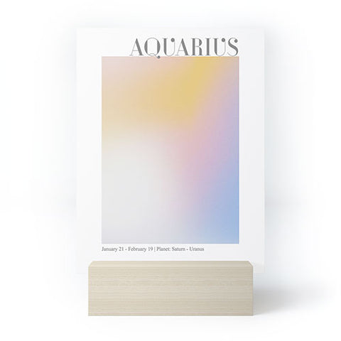 Emanuela Carratoni Aquarius Zodiac Sign Gradient Mini Art Print