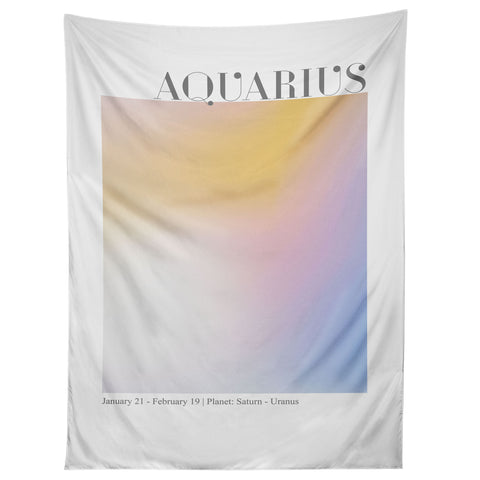 Emanuela Carratoni Aquarius Zodiac Sign Gradient Tapestry