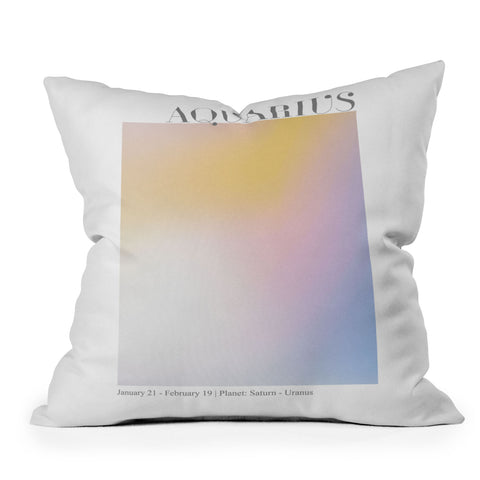 Emanuela Carratoni Aquarius Zodiac Sign Gradient Throw Pillow