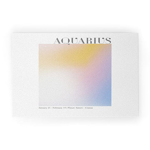 Emanuela Carratoni Aquarius Zodiac Sign Gradient Welcome Mat