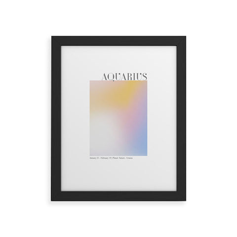 Emanuela Carratoni Aquarius Zodiac Sign Gradient Framed Art Print