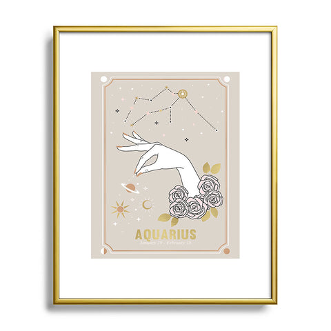 Emanuela Carratoni Aquarius Zodiac Sign Metal Framed Art Print