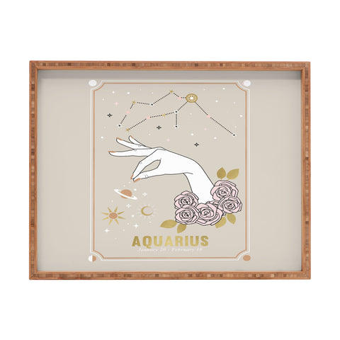 Emanuela Carratoni Aquarius Zodiac Sign Rectangular Tray