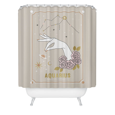 Emanuela Carratoni Aquarius Zodiac Sign Shower Curtain