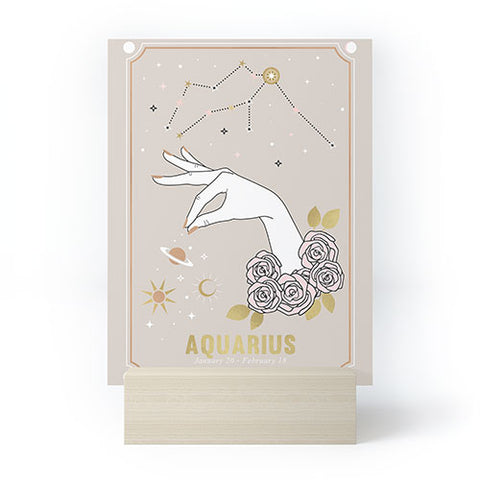 Emanuela Carratoni Aquarius Zodiac Sign Mini Art Print