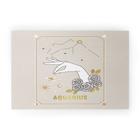 Emanuela Carratoni Aquarius Zodiac Sign Welcome Mat
