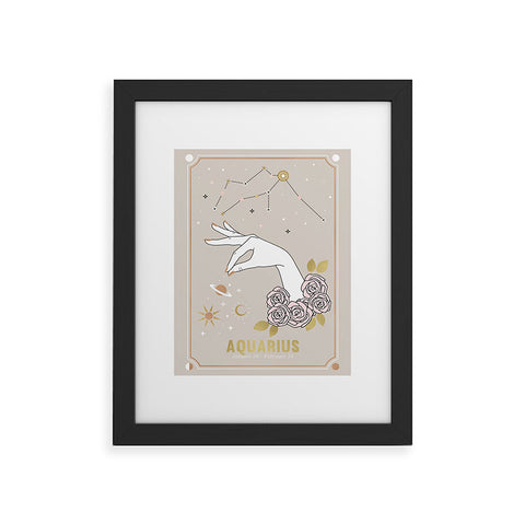 Emanuela Carratoni Aquarius Zodiac Sign Framed Art Print