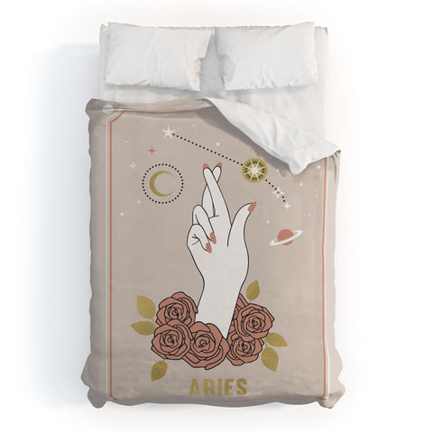 Emanuela Carratoni Aries Zodiac Series Duvet Cover