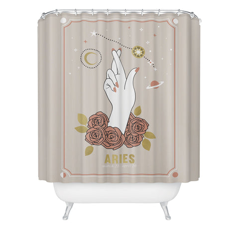 Emanuela Carratoni Aries Zodiac Series Shower Curtain