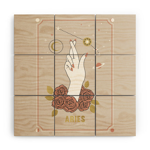 Emanuela Carratoni Aries Zodiac Series Wood Wall Mural