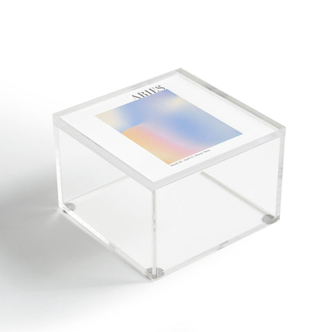 Emanuela Carratoni Aries Zodiac Sign Gradient Acrylic Box