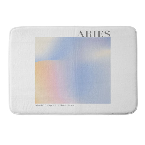Emanuela Carratoni Aries Zodiac Sign Gradient Memory Foam Bath Mat