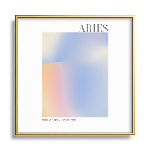 Emanuela Carratoni Aries Zodiac Sign Gradient Square Metal Framed Art Print