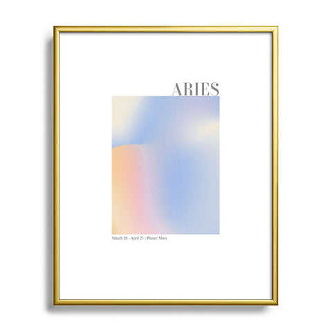 Emanuela Carratoni Aries Zodiac Sign Gradient Metal Framed Art Print