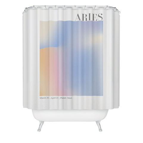 Emanuela Carratoni Aries Zodiac Sign Gradient Shower Curtain
