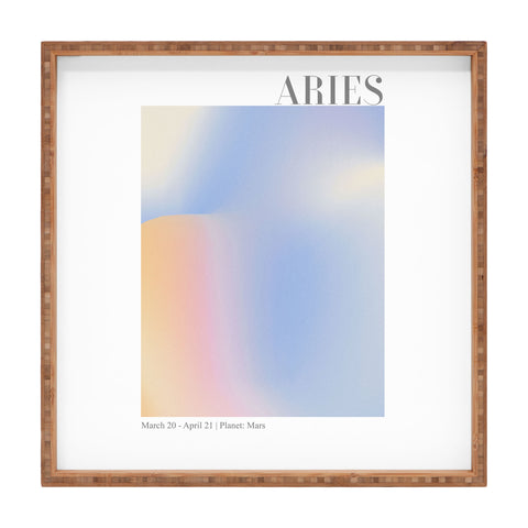 Emanuela Carratoni Aries Zodiac Sign Gradient Square Tray
